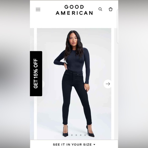 Good American (Always Fits skinny jeans) - Picture 1 of 5